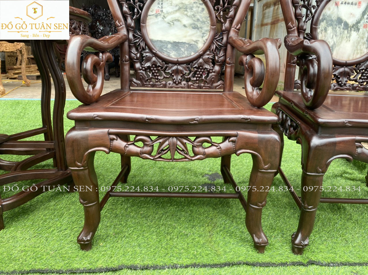 Hình ảnh chi tiết bộ bàn ghế trúc kép gỗ gụ đẹp nhất 2023